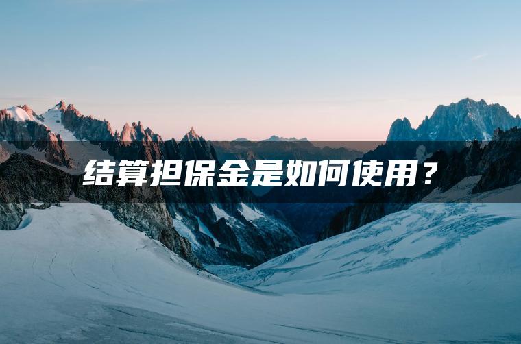 结算担保金是如何使用? 结算担保金是如何使用?