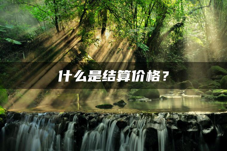 什么是结算价格？