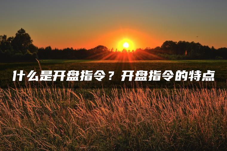 什么是开盘指令？开盘指令的特点