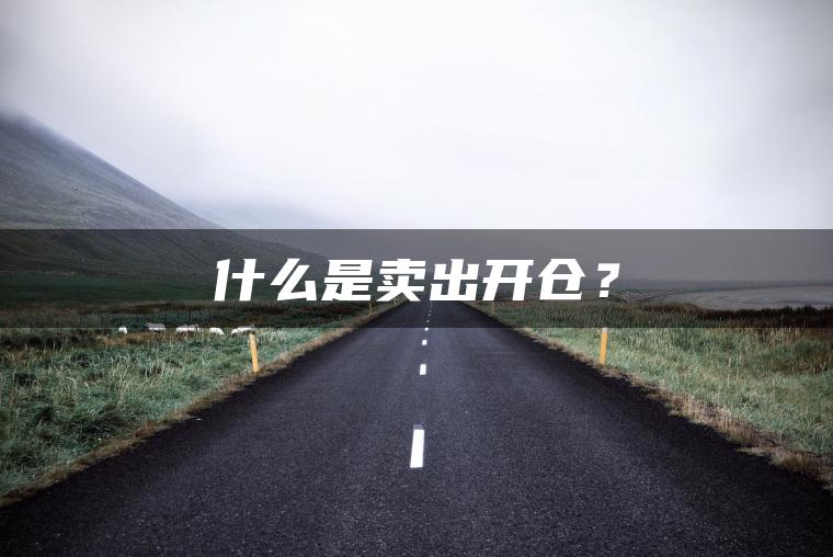 什么是卖出开仓？