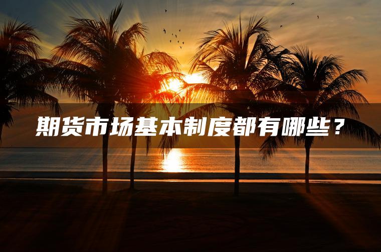 期货市场基本制度都有哪些? 期货市场基本制度都有哪些?