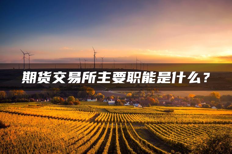 期货交易所主要职能是什么？