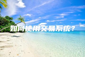 如何使用交易系统？