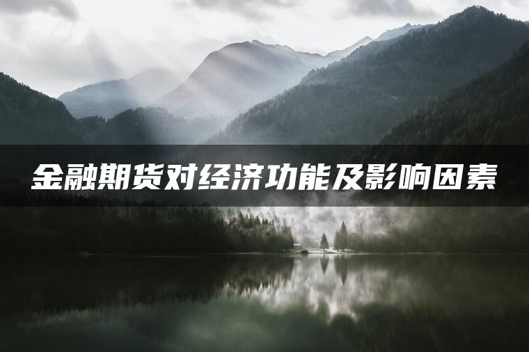 金融期货对经济功能及影响因素 金融期货对经济功能及影响因素