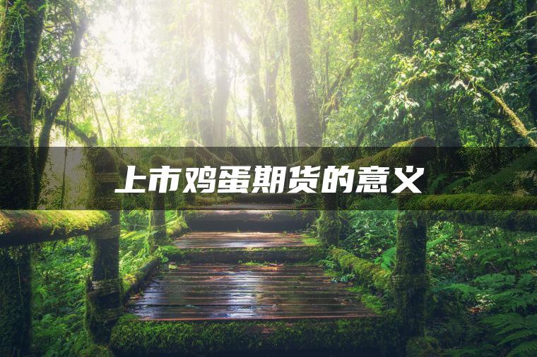 上市鸡蛋期货的意义 上市鸡蛋期货的意义