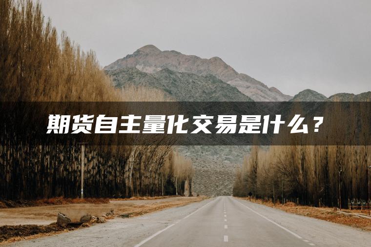 期货自主量化交易是什么？