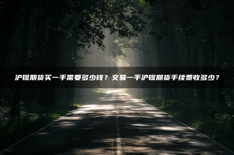 沪镍期货买一手需要多少钱？交易一手沪镍期货手续费收多少？