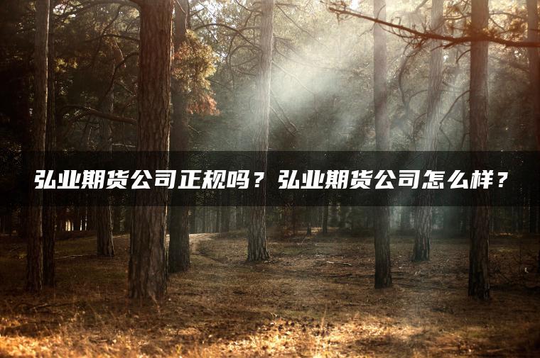弘业期货公司正规吗？弘业期货公司怎么样？