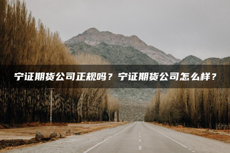 宁证期货公司正规吗？宁证期货公司怎么样？