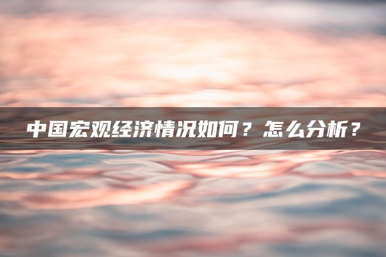 中国宏观经济情况如何？怎么分析？
