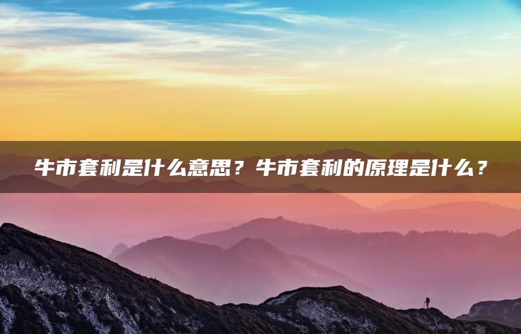 牛市套利是什么意思？牛市套利的原理是什么？