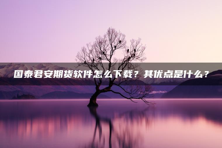 国泰君安期货软件怎么下载？其优点是什么？