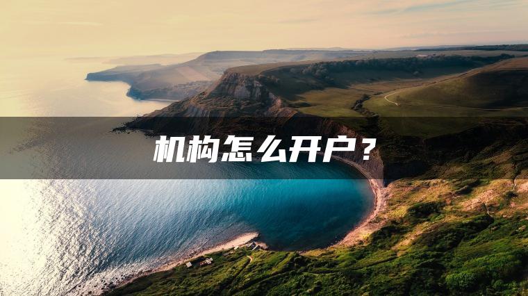 机构怎么开户？