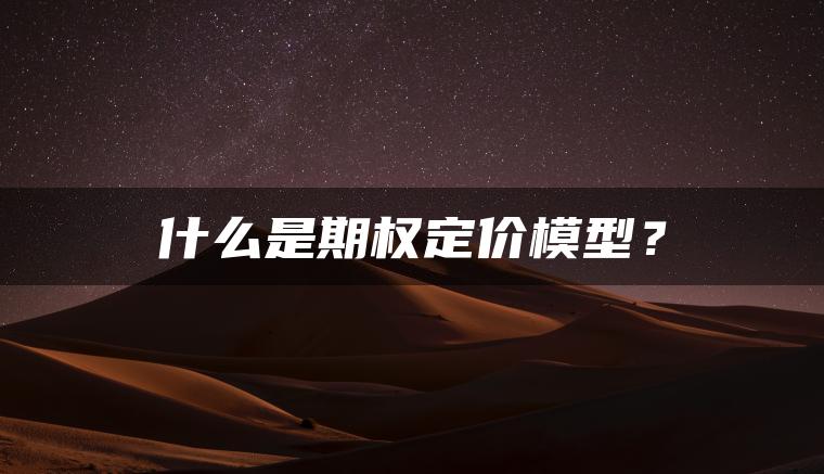 什么是期权定价模型？
