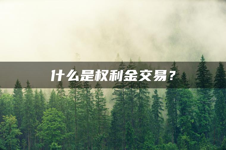 什么是权利金交易？