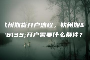 钦州期货开户流程，钦州期货开户需要什么条件？