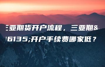 三亚期货开户流程，三亚期货开户手续费哪家低？