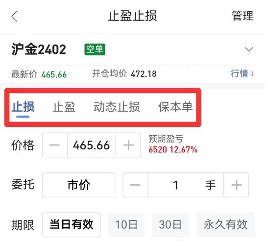 期货交易风险及止盈止损修改方法
