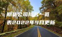 期货公司排名一览表2022年9月更新
