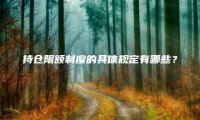 持仓限额制度的具体规定有哪些？